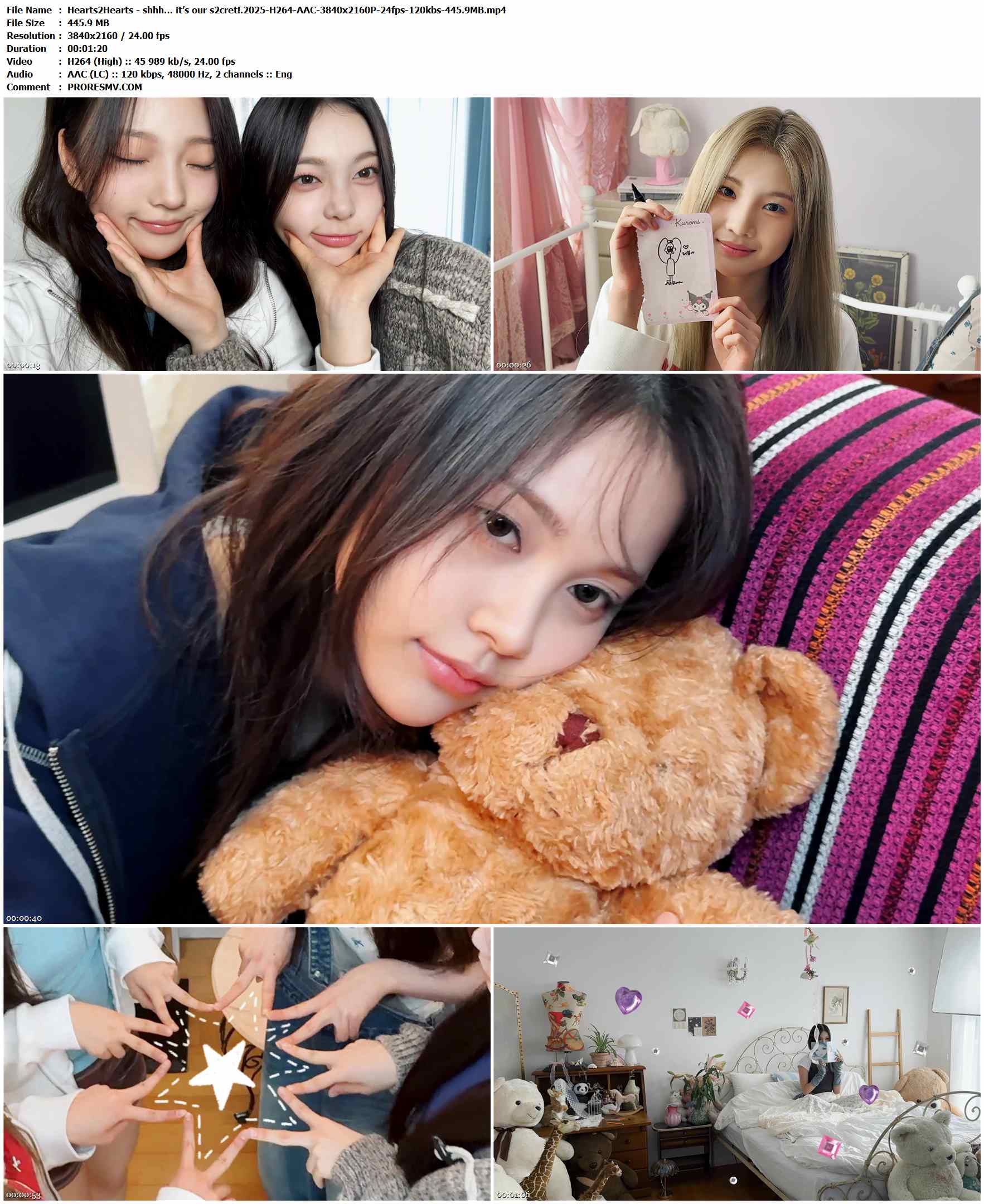 Hearts2Hearts - shhh… it’s our s2cret!.2025-H264-AAC-3840x2160P-24fps-120kbs-445.9MB官方MV_高清MV